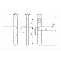 KLAMKA ELEKTRONICZNA WFE L701 Z KLAWIATURĄ, 92mm BLACK